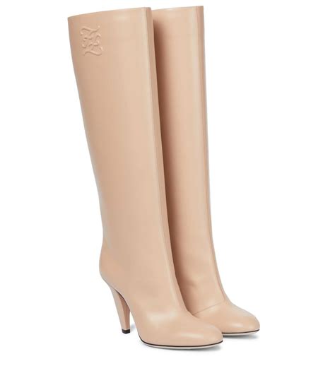 fendi tapestry boot|fendi patent knee high boots.